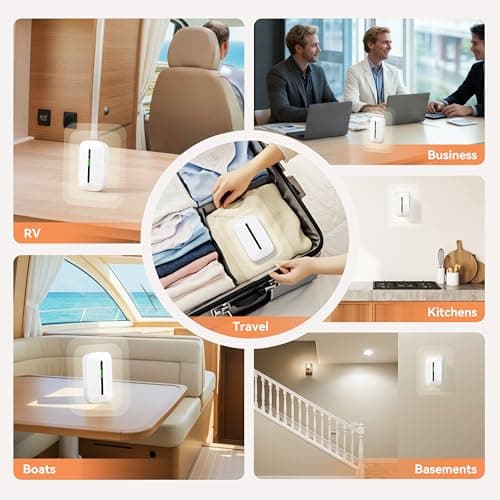 Jemay Carbon Monoxide Detector Plug in,10 Year Battery Power Carbon Monoxide Alarm with Test-Button & Breathing Light, Portable CO Detectors for Travel Home Office RV Hotel,1 Pack 7