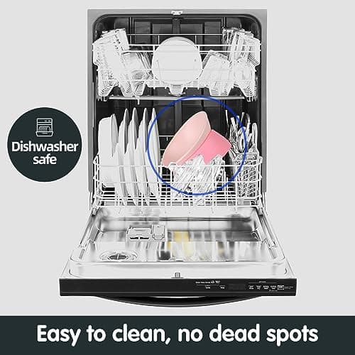 Bulldog Bowl Anti-Slip Dog Cat Dish Detachable Rubber Dog Bowl Pet Sterile Tilted Pet Feeder Slope Base (Pink, 2 Cup (Small/Medium Dog)) 7