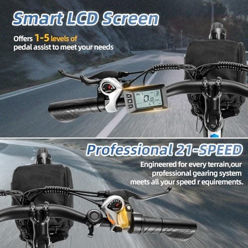 Vivi M026TGB Electric Bike 26" Electric Bike for Adults, Peak 750W Folding Electric Mountain Bike, 48V Removable Battery Ebike, 21 Speed Ebike, Top 22 Mph, Up to 50 Miles, SGS Certified to UL2849 8