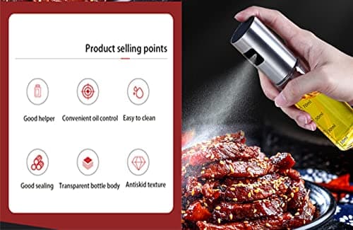 NIKKIER Oil Sprayer for Cooking,100ml Olive Oil Spritzer,Oil Sprayer for Air Fryer, Salad,BBQ,Roasting 5