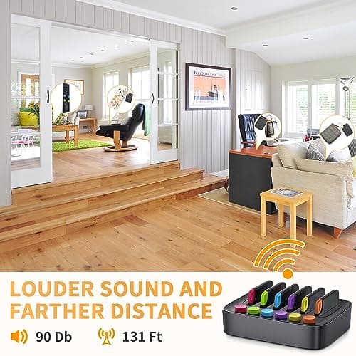 Key Finder Stick on Remote Finder Beeper 6 Pack RF Wireless TV Remote Control Finder, Key Finders Locator with Sound That Make Noise 90 dB Loud Beep Item Finder, Remote Tracker with Sound for Phone 5