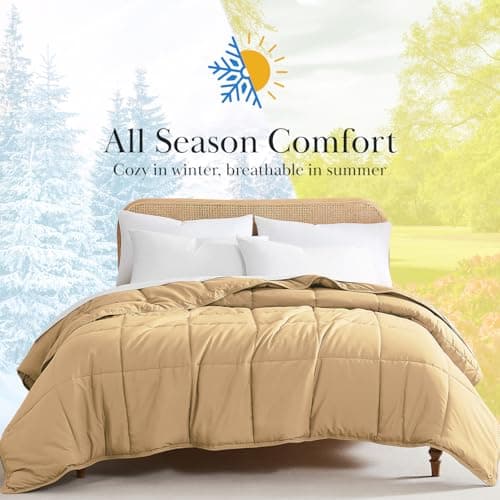 Southshore Fine Living, Inc. Oversized King Comforter, Pet Hair Resistant Bedding Comforters, Cal/King Down-Alternative Comforter/Bedspread, Fluffy and Cozy All-Season Comforters, Gold Color 8