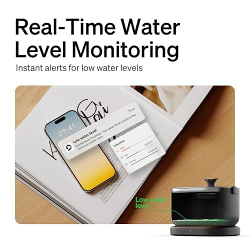 PETLIBRO Cat Water Fountain, App Monitoring Pet Fountains for Cats Indoor with Stainless Steel Tray, 2.5L/84oz Dockstream Automatic Water Dispenser for Drinking, 2.4G Wi-Fi Smart Bowl Inside 6