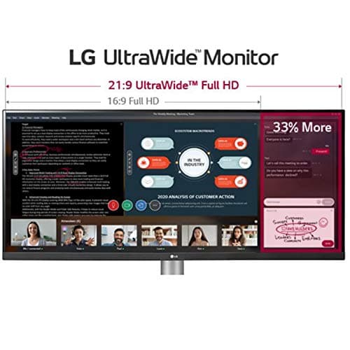 LG 34WN650-W UltraWide Monitor 34-Inch 21:9 FHD (2560 x 1080) IPS Display VESA DisplayHDR 400 AMD FreeSync 3-Side Virtually Borderless Design - Silver 8