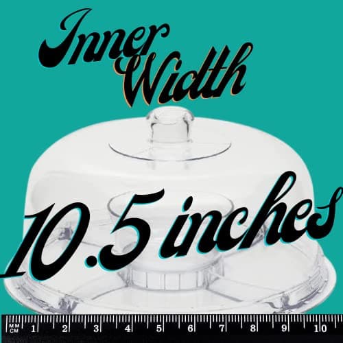 JOEY'Z Extra Large (12") 6 in 1 Acrylic Cake Stand with Dome Lid Multifunctional Serving Platter and Plate, Salad Bowl/Veggie Platter/Punch Bowl/Desert Platter/Chips & Dip - BPA Free 9