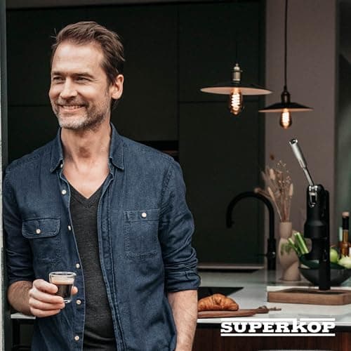 SUPERKOP Espresso & Coffee Maker, Manual Espresso Tool & Machine - Portable, Maintenance Free, Retro Stylish Design, Commercial & Home Purposes - 18 gr Espresso Capacity, Non-Electric - Black 9