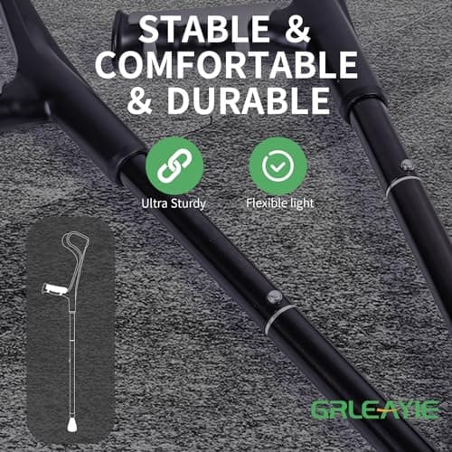 Forearm Crutches for Adults(1 Pair), Adjustable Arm Crutches, Aluminum Crutches for Walking, Folding Forearm Crutches, Non-Slip Crutches for Adults, Lightweight, Detachable, Portable, for Leg Support 6