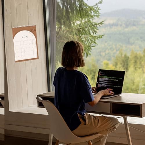 Aesthetic Wall Calendar 2026, 18 Monthly Vertical Calendar January 2026 to June 2027, 15" x 10" Modern Wall Hanging Calendar for School, Home, Office for Monthly Organizing & Planning (Green Vertical) 6