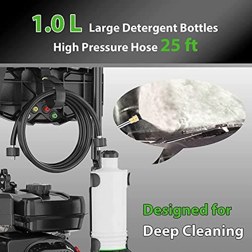 4200PSI Gas Pressure Washer, 2.8GPM Commercial Power Washer Gas Powered, 212cc 7.0 HP Engine,Includes 0.7L Soap Tank,5 QC Nozzles,25’ Hose,Car Wash Machine/Car/Driveway, EPA/CARB/ETLCompliant (Black) 9