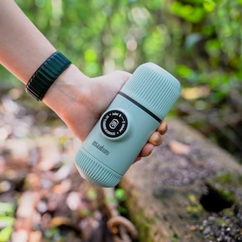 WACACO Nanopresso Portable Espresso Maker Bundled with Protective Case, Upgrade Version of Minipresso, Mini Travel Coffee Machine, Perfect for Camping, Travel and Office (New Elements Arctic Blue) 6