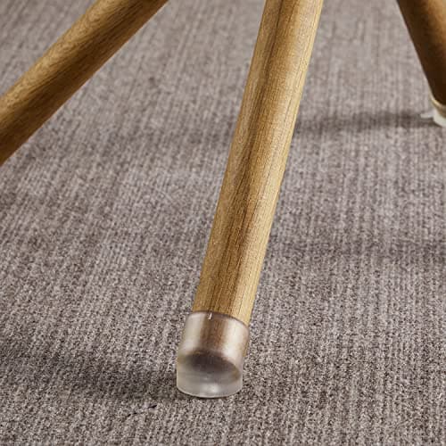 Art Leon Mid Century Modern Chair, Oak Legs Swivel Accent Chair No Wheels, Faux Leather Armchair for Small Spaces Home Office Living Room Bedroom, Yellow Brown 9