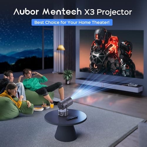 [Built-in Battery] Mini Projector with Wifi and Bluetooth, 4K 1080P Supported 270° Rotatable 150'' Screen Auto Keystone Home Outdoor Portable Smart Projector for Phone/TV/Laptop/HDMI, Iron Grey 6