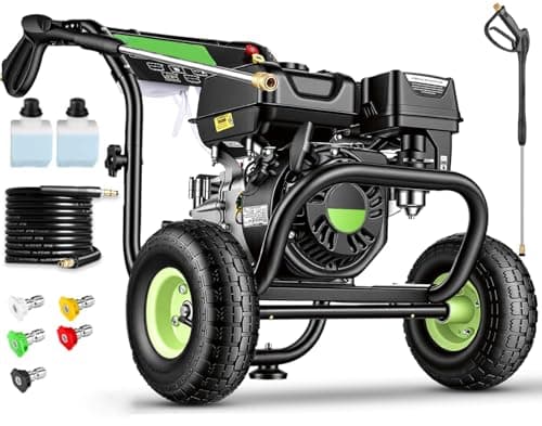 4200PSI Gas Pressure Washer 4.0GPM Gas Power Washer Gas Powered Washing Machine Commercial High Pressure Washer with 25ft Hose&5 Spray Nozzles for Patio Garden Yard Vehicle,EPA/CARB/ETL (Black)