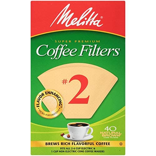 Melitta no 2 Cone Coffee Filters, Natural Brown, 40 Count