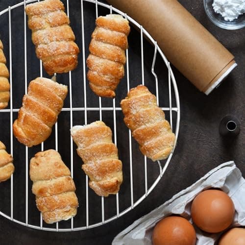 P&P CHEF 7½ Inch Cooking Rack Round, Stainless Steel Round Rack for Cooking Cooling Steaming Baking, Fit Air Fryer Pot Pressure Cooker, 2 Pack -Oven Safe, Silver 5