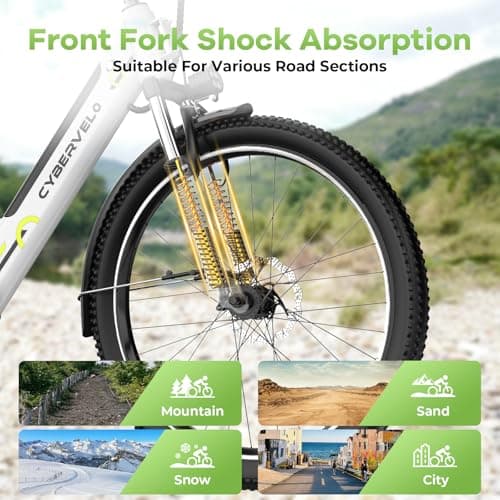 YorkE 26“ Electric Bike for Adult,1000W Peak, up 80 Miles Removable Battery Ebike,Adult Electric Bicycles for All Terrain,Men Women E Bike for Commute, 7-Speed Ebike 9