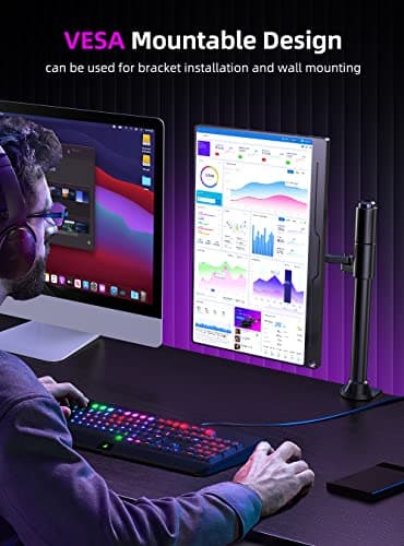 UPERFECT Truely 4K Computer Monitor, 15.6" UHD FreeSync 100% AdobeRGB 450 Nits Brightness HDR IPS Speaker Eye Care Game Display 2 Type-C Full HDMI for Laptop Phone, VESA & Smart Case 7