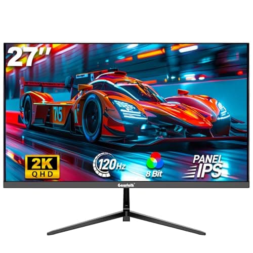 Gawfolk Gaming Monitor 27 inch QHD IPS, PC Screen 120Hz 2K (2560×1440P), Ultra-Thin Zero Frame Computer Display for Home Office Business, DP, HDMI, Wall-Mounted