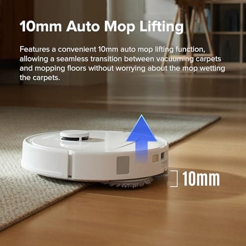 roborock Qrevo S Robot Vacuum and Mop, Self-Drying, Auto Mop Washing, 7000Pa Suction, Self-Emptying & Refilling, 10mm Mop Lifting, 200RPM Spinning Mops, Smart Obstacle Avoidance, White 5