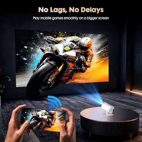 Mini Projector with Android 12 & Built-in Apps, Electric Focus Portable Movie Projector, 1080P Support, WiFi & Bluetooth, 180° Rotatable, Compatible with Smartphone, HDMI & USB 7