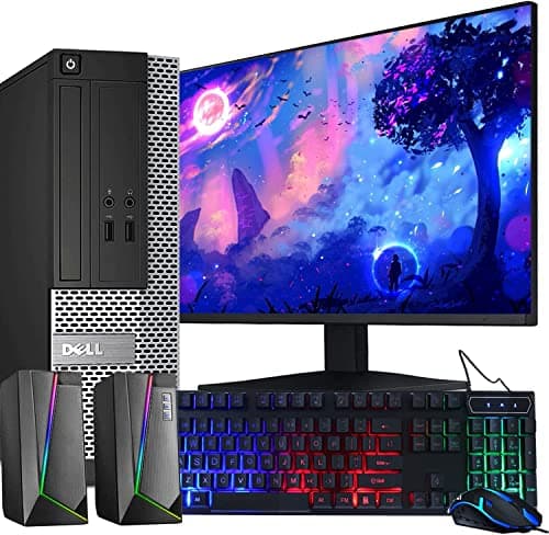 Dell OptiPlex Computer Desktop PC, Intel Core i5 3rd Gen 3.2 GHz, 16GB RAM, 2TB HDD, New 22 Inch LED Monitor, RGB Keyboard and Mouse, WiFi, Windows 11 Pro (Renewed)