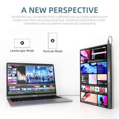 gogtesi 16 Inch Portable Monitor, 2.5K 60HZ 2560×1600 Office Portable Monitor QHD IPS Ultra Bright Eye Care with Matte Screen for PC, MAC, Phone, Switch, PS, Xbox with USB-C & HDMI 4