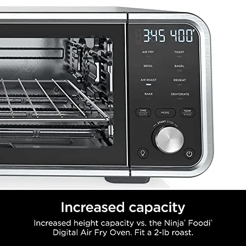 Ninja SP201/FT205CO Digital Air Fry Pro Countertop 8-in-1 Oven with Extended Height, XL Capacity, Flip Up & Away, Basket, Wire Rack Crumb Tray, Silver, Black (Renewed) 6
