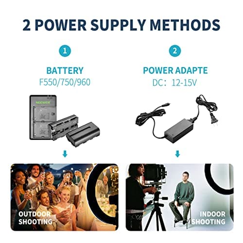 NEEWER 18" LED Ring Light Kit for Makeup YouTube TikTok Video Blogger Salon, Adjustable Color Temperature with Battery/DC Power Option, USB Battery Charger, AC Adapter, Phone Clamp and Stand 7