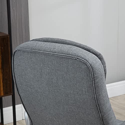 Vinsetto High Back Home Office Chair Executive Computer Chair with Adjustable Height, Upholstered Thick Padding Headrest and Armrest - Grey 9