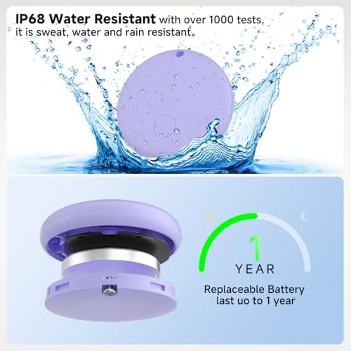 JTD Air Tracker Tags 5 Pack for Find My, 2026 Upgraded with IP68 Waterproof Item Finder with Left-Behind Alert, Small Size 5 Colors for Keys, Luggage, Backpack, Wallet. iOS Only. 6