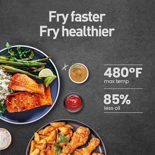 APSARAS USA Upgraded 10 in1 Glass Air Fryer Non Toxic,17 Quart Convection Oven Countertop Air Fryer Glass, Healthy Kitchen Bake,Grill,Steam Broil, & Roast -Includes Bowl,Broil Rack,Toasting Rack 7