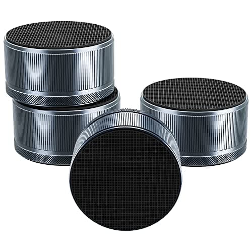 xuenair Metal Bed Risers,1 inch - 2 inch Adjustable Furniture Risers,Heavy Duty Bed Risers for Bed Frame Sofa and Tble - Supports Up to 2200 lbs Gray 4 Pack