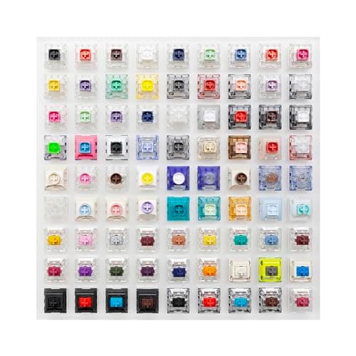 KPREPUBLIC Kailh 81 Switch switches Tester with Acrylic Base Blank keycaps for Mechanical Keyboard Box Cream Arctic Fox Silver Jellyfish (Kailh 81 Switch Tester x1)