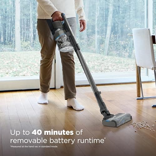 Shark PowerPro Reveal Plus Cordless Vacuum, FloorDetect & Dirt-Reveal Technology, HEPA Filter, Carpet & Hard Floor, Rechargeable, Charcoal, IZ376H 6