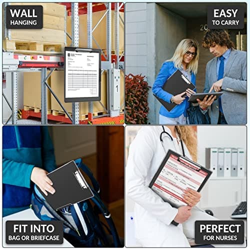 Sooez Clipboard with Storage, Heavy Duty Cleaview Clip Boards 8.5x11 with Dual Storage, Dry Erase Plastic Nursing Clipboard, High Capacity Clipboards Folder for Teacher Nurse, School & Office Supplies 7