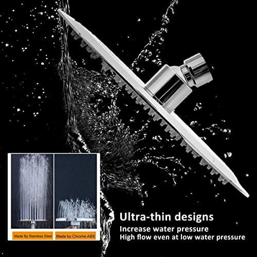 NearMoon Rain Shower Head, Ultra-Thin Design-Pressure Boosting, Awesome Some Experience, High Flow Stainless Steel Rainfall Head (8 Inch,Chrome Finish) 5
