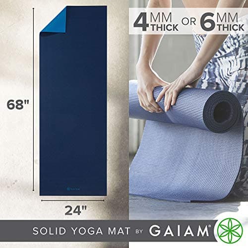 Gaiam Solid Color Yoga Mat, Non Slip Exercise & Fitness Mat for All Types of Yoga, Pilates & Floor Exercises 3