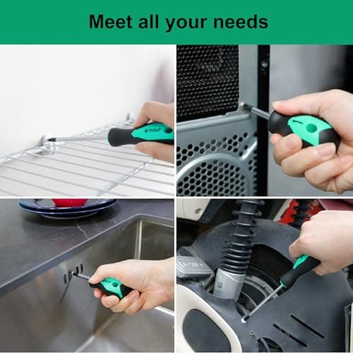 Amazon Basics Magnetic Screwdrivers Set, 12-Piece, Phillips, Slotted, Torx, Square, and Stubby with Non-Slip Handle, Hand Tools Set, Turquoise 5