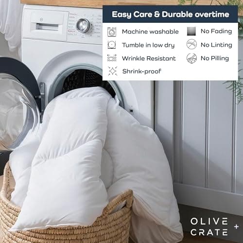 Olive + Crate Cooling Down Alternative Comforter - Hypoallergenic King Size Duvet Insert Lightweight - All Seasons Plush Design Bamboo Comforter - 100% Bamboo Viscose Outer Cover - White 102"x90" 9