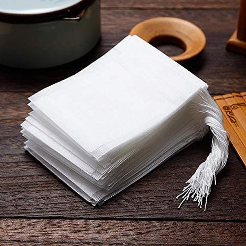 100 Pcs Disposable Tea Bags for Loose Leaf Tea, Biodegradable Tea Filter Bags with Drawstring, Corn Fiber Empty Tea Bags for Loose Leaf Tea (3.54 x 2.75 inch) 7