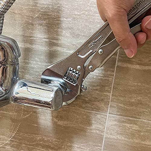 Amazon Basics 10 inch Locking Adjustable Wrench, Precision Machined, Rust Resistant, 2.7 inch x 0.75 inch 6