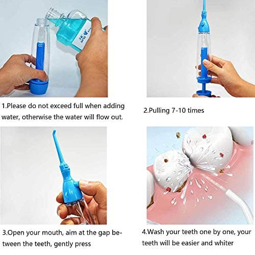 Portable Manual Water Dental Flosser – Non-Electric, Cordless Oral Irrigator with Air Pressure Technology, Easy to Use for Teeth Cleaning at Home & Travel 5