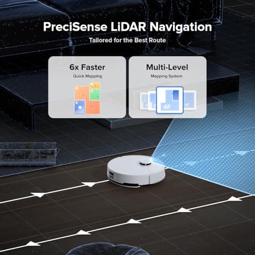 roborock Q10 X5+ Robot Vacuum and Mop Combo, Self-Emptying, 10,000Pa Suction, Obstacle Avoidance, LiDAR Navigation, Hands-Free Cleaning, No-Go Zones, Perfect for Carpet and Pet Hair, White 7