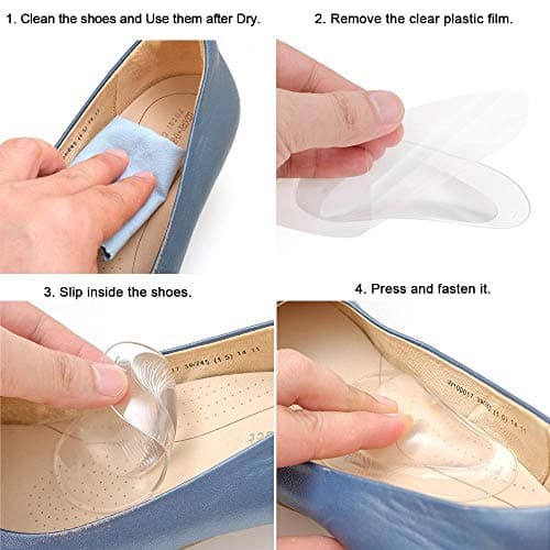 Dr. Foot's Arch Support Shoe Insoles for Flat Feet, Gel Arch Inserts for Plantar Fasciitis, Adhesive Arch Pad for Relieve Pressure and Feet Pain- 3 Pairs (Beige+Blue+ Clear, 3 Count (Pack of 1)) 6