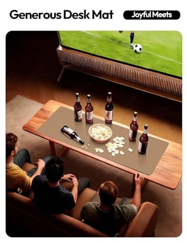 YSAGi Leather Desk Pad Protector, Office Mat, Large Mouse Pad, Non-Slip PU Blotter, Laptop Waterproof Writing for and Home (23.6" x 13.8", Khaki) 7