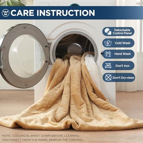 Westinghouse Electric Blanket King, Heated Blanket King Size with 10 Heating Levels and 1 to 12 Hours Heating Time Settings, Flannel to Sherpa Reversible, Machine Washable (90" x 100", Red) 6