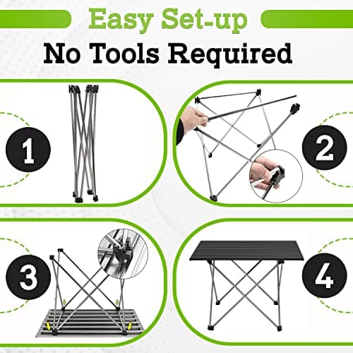 Outdoor 360 Small Camping Side Table 15x13x12” - Backpacking Table Lightweight - Folds up for Storage & Travel - Mini Nightstand - Foldable, Compact, Portable Camp Table 7