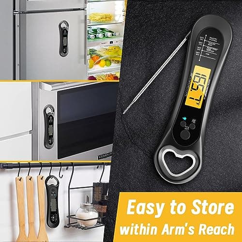 Meat Thermometer Digital, Instant Read Meat Thermometer for Grill and Cooking, with Bottle Opener, Backlight & Calibration Food Thermometer, Kitchen Gadgets for BBQ, Turkey, Candy, Liquids 7