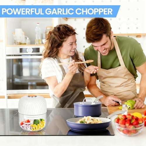 Electric Garlic Chopper, Mini Portable Veggie Chopper, 250ML Garlic Grinder Masher Onion Grinder, Blender to Vegetable, Wireless Food Processor for Ginger, Chili, Fruit, Meat, etc 6