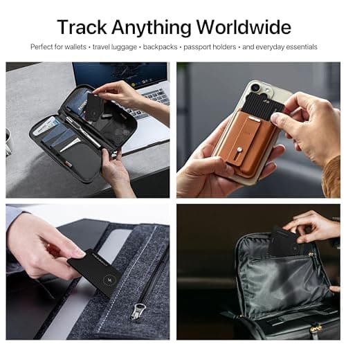 MSEBENT Slim Smart Tag Wallet Tracker Card, [Apple MFi Certified], Wireless Charging Tracking Card, Work with Apple Find My, Item Locator for Keys, Bags, Passport, iOS Only, IP67 Waterproof, 1 Pack 7